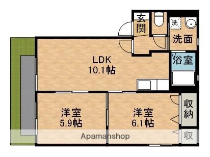 フィオーレⅠ(2LDK/1階)の間取り写真