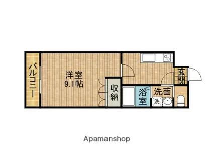 エスタジール(1K/1階)の間取り写真