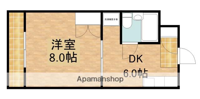 ミーテルーチェ坪井(1DK/2階)の間取り写真