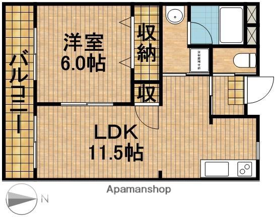 シャトレ8番館(1LDK/1階)の間取り写真