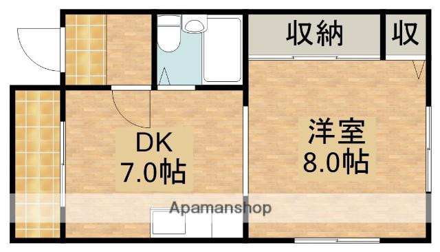 サンハイツⅡ(1DK/2階)の間取り写真