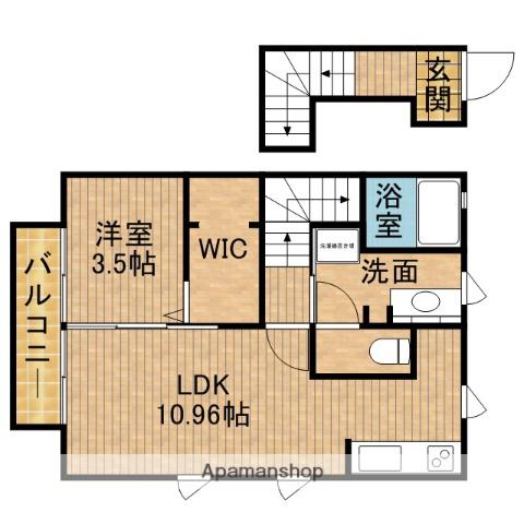 陽だまりハウス 結(1LDK/2階)の間取り写真