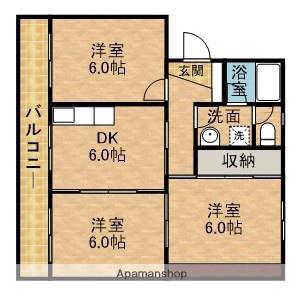コーポラス幸(3DK/1階)の間取り写真