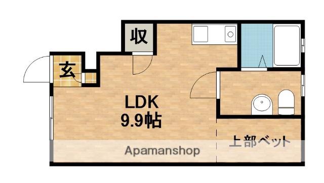 ノース VILLAGEⅡ(ワンルーム/1階)の間取り写真