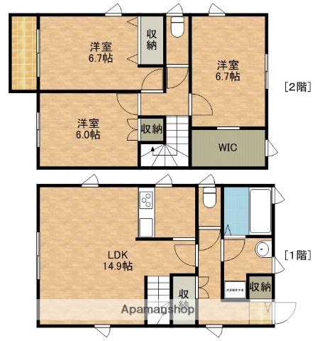 東海道本線 浜松駅 バス乗車時間:12分 聖隷健診センターバス停で下車 徒歩4分 2階建 築11年(3LDK)の間取り写真