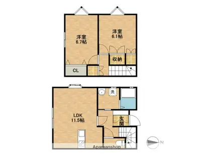 クオーレ(2LDK)の間取り写真