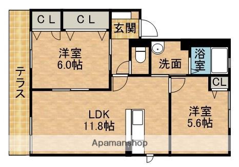 東海道本線 舞阪駅 徒歩12分 2階建 築24年(2LDK/1階)の間取り写真