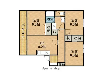 パディントン駅南Ⅱ(2DK/2階)の間取り写真