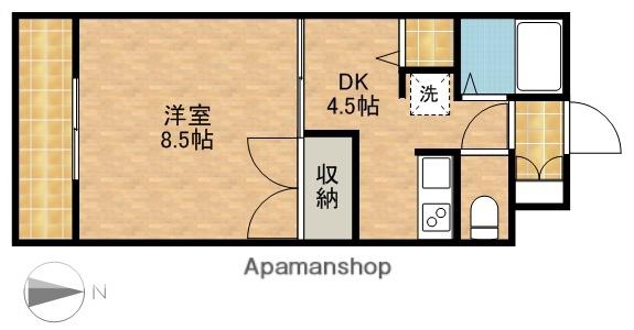 エスペランサ上島(1DK/3階)の間取り写真