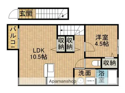グラン・ブルーⅤ(1LDK/2階)の間取り写真
