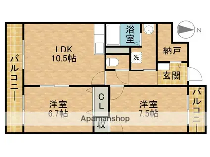 パルプラザ栄(2LDK/5階)の間取り写真