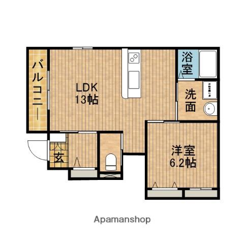 ル・クプル(1LDK/1階)の間取り写真
