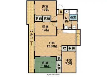 メゾン細江4(4LDK/3階)の間取り写真
