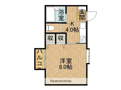 ウェルシーハイツ(1K/1階)の間取り写真