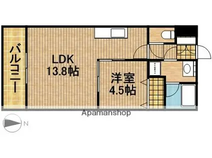 パディー江西(1LDK/2階)の間取り写真