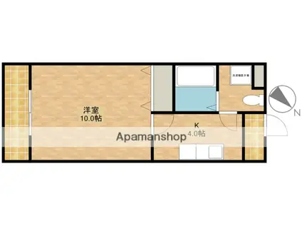 シャンドフルールタルイ(1K/1階)の間取り写真