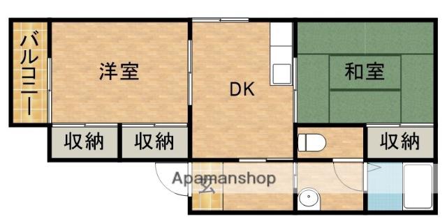 グリーナB(2DK/2階)の間取り写真