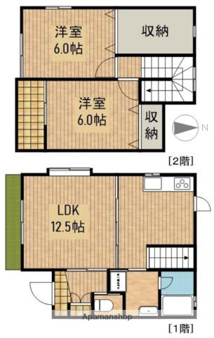 アリューリュ・リーザⅢB(2LDK)の間取り写真