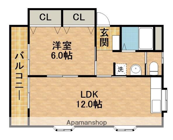 レ・アール早出B(1LDK/2階)の間取り写真