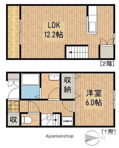 メゾネットYSⅠA(1LDK)の間取り写真