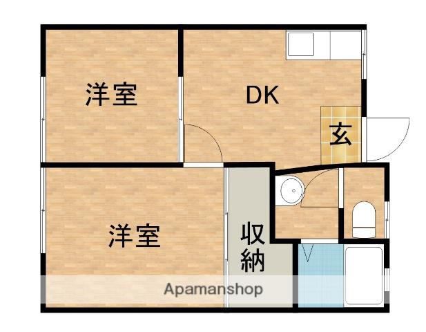 大東ハイツ(2DK/1階)の間取り写真