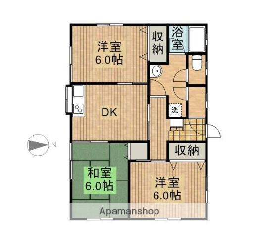静岡県御前崎市 1階建 築24年(3DK)の間取り写真