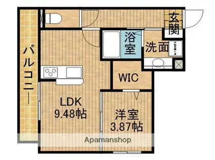 シャトー イン ハーモニーⅡ(1LDK/3階)の間取り写真
