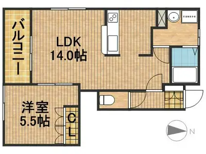 ロココプランB(1LDK/1階)の間取り写真
