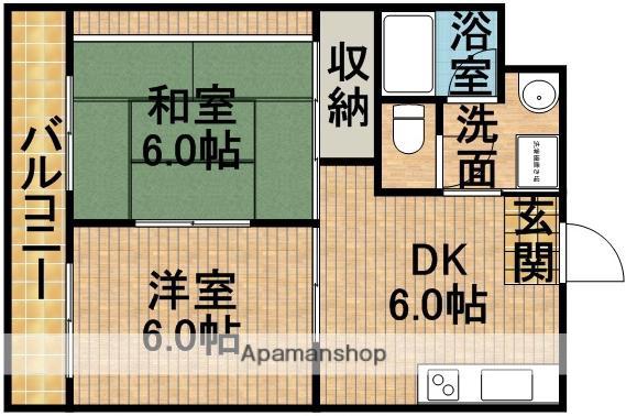 プロヴァンス(2DK/1階)の間取り写真