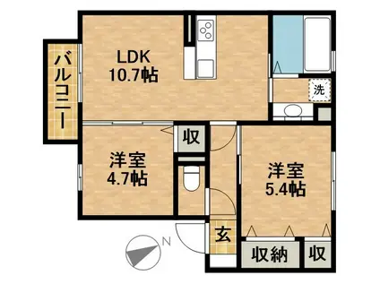メゾン アナベル(2LDK/2階)の間取り写真