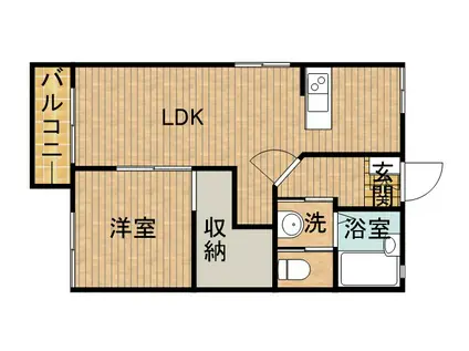 タウニィJUN A(1LDK/1階)の間取り写真