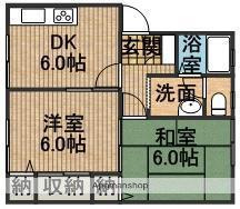 セレッソD(2DK/1階)の間取り写真