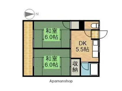 コーポ米津(2K/1階)の間取り写真