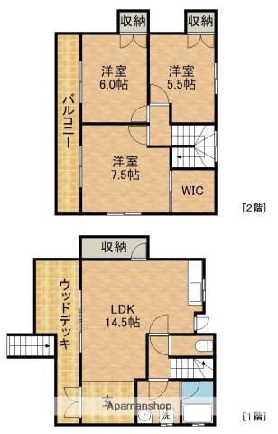 アイランド・ビレッジB(3LDK)の間取り写真