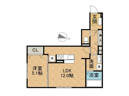 D-HILLS広沢(1LDK/1階)の間取り写真