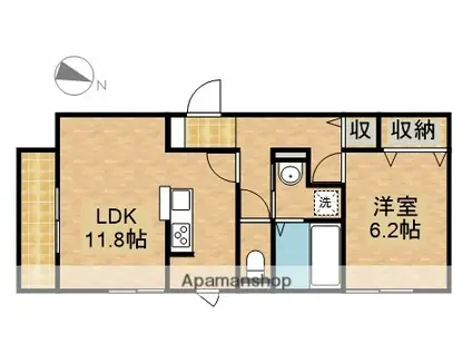 D-HILLS龍禅寺(1LDK/3階)の間取り写真