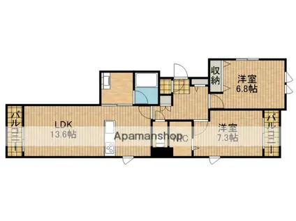 KALMARK海老塚(2LDK/2階)の間取り写真
