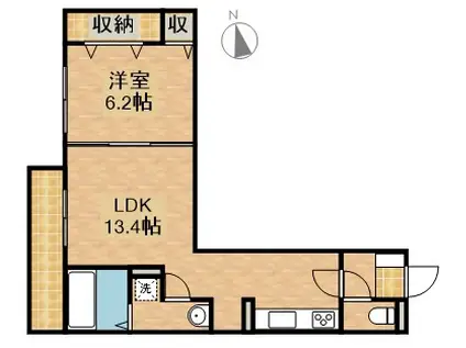 D-HILLS佐藤Ⅲ(1LDK/1階)の間取り写真