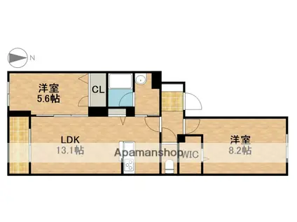 イルストーン古川(2LDK/2階)の間取り写真