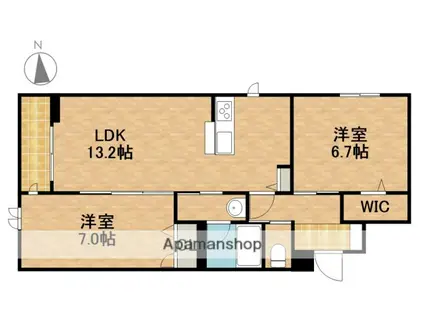 イルストーン古川(2LDK/2階)の間取り写真