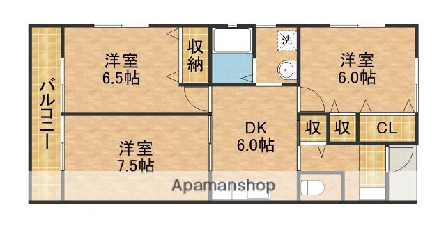静岡県御前崎市 1階建 築15年(3DK)の間取り写真