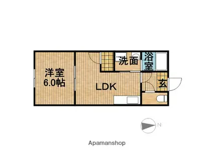 スカイハイツ(1LDK/2階)の間取り写真