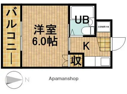 カクサンコーポ(1K/3階)の間取り写真