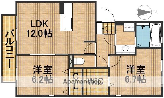 ウィスタリア(2LDK/2階)の間取り写真