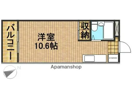 グレイス第1マンション(ワンルーム/1階)の間取り写真