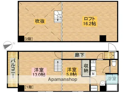 ARCO10(2K/10階)の間取り写真