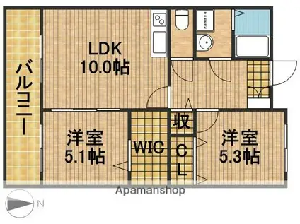 FGMー1ST(2LDK/2階)の間取り写真