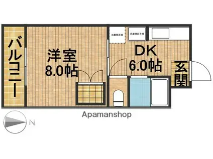 STマンション(1DK/1階)の間取り写真