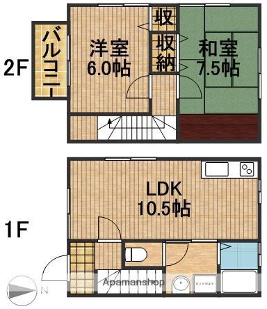 ローズテラスⅡ(2LDK)の間取り写真