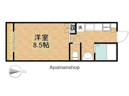 クリエイトダイアナⅠ(1K/4階)の間取り写真